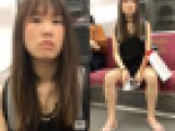 【撮影バレ】脚を大きく開いて座るも撮影に気付きマジギレする綺麗なお姉さん