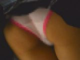 JKパンチラ逆さ撮り スカートめくれてムチムチヒップがまる見え！！ Part1