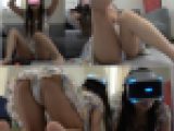 【VRパンチラ】大暴れしながらゲームする天真爛漫な美少女にVRやらせたらパンチラしまくり①座り＆後ろから