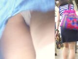 [★新作]パンチラ盗撮 OLさん 白パンツがデニムミニスカの中に