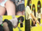 【粘着痴漢】JK3人組に初痴漢！気の強いJKに激しく抵抗されたので他２人をトイレに連れ込み無理矢理イラマ＆生ハメ中出し！
