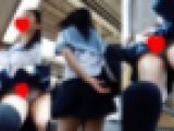 電車内で前からも後ろからもPが丸見え現役女子学生密着パンチラ動画(フルHD)