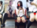 《電車2本セット》パンツ丸見え女子学生の対面モロパンチラ動画セット（FHD）