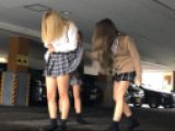 放課後の制服スカートめくり合い動画２