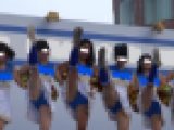 夏祭り参加のチアカワK！！　ノースリ生足で踊るチア
