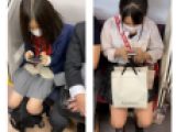 2名のJK風制服美女の真上からのエロ過ぎるミニスカ生足110