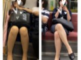 2名の美人OLお姉さんの対面エロすぎるパンスト美脚235