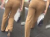 美＊パンティ－ライン通信＊小柄で可愛らしいギャルの巨尻に浮き出るリアルなパン線