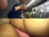 電車でリアル痴漢19 まさかのTバックなギャル系美人さん