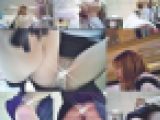 【床カメ】激カワ パンストミニスカお姉さん・・しゃがみまくりで、全部見えてますよ？