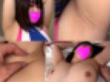 【脇フェチ個撮】爆乳彼女の乳首ポッチレオタード脇とオッパイ丸出し脇弄り ★FULL HD