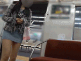 【電車対面パンチラ57】☆三角ゾーン観察記録/素肌美人お姉さん！