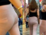 【4K60P街撮り】生尻感覚！！透けピタパンのお姉さん