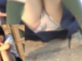 J○ 美形 股開きパンモロ 超接写撮影