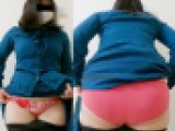 【ワンコイン人妻パンチラ】都会にグッズを大量に買い込みに来たアイドル好きおばさん