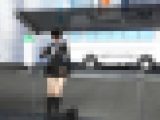 【6シリーズその1】早朝のバス停で鬼のようなスカートの短さの女子学生を発見！