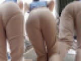 【超高画質】特に目的も無く存在するパンティーライン丸出しお姉さんｗ