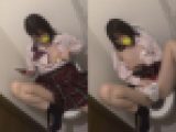 デパートのトイレでこっそりオナニーしちゃうJK?
