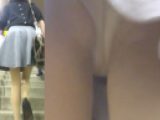 パンチラ盗撮 OLさん 白パンツがパンストの中にモロ見え