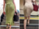 【2名・クビレが美しく出てるワンピース着衣尻】