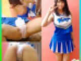 素人パンチラ in 自宅で個人撮影会 vol.044 大好評☆チアリーダー☆コスチューム現役JD1モデル アスカちゃん　「あわわ