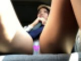【車内パンチラ.13】21歳Gカップ女子のエロ過ぎるスジ染みくっきりパンティー