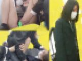 【粘着痴漢】バス内でJKにM字開脚ローター攻め＆フェラ！トイレに連れ込みイラマ＆正常位生ハメ+種付！