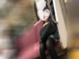 電車対面　黒タイツJK