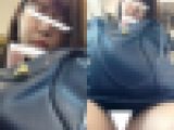 (電車対面）（顔出し）ミニミニタイトのワンピースをお召になって…パンストあんよをひらいちゃった…激カワ女子大生さんを観察してみま