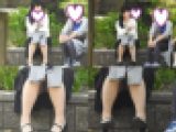 お座りお姉さん発見！！（ＦＨＤ）大変です！！パンツが見えてますよ１２６