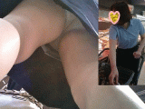 買い物中OLのパンチラ 44
