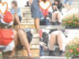 お座りお姉さん発見！！（ＦＨＤ）大変です！！パンツが見えてますよ１６６