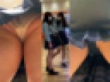 ２人組のJK風の逆さパンチラ動画　００１