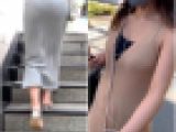【2名・脱がしたくなるリブニット素材の着衣尻】
