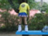 【チア部の美女】制服パンチラ
