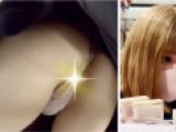 逆さ撮りの瞬間31☆金髪美女Part2☆買物追跡☆M字座り☆ハミマンTバック☆めくり☆（顔出し/フラッシュ撮影/エスカレーター）