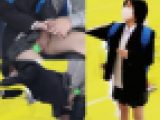 【粘着痴漢】黒髪ショートのどエロなJ○がバス内でフェラ＆生挿入！続きはトイレで濃厚キスから濃厚精子を生中出し！