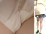 パンチラ盗撮 OLさん 白パンツに超接近 無理矢理カメラをねじ込んで撮影
