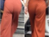 【2名・レッドのオールインワンから浮き出るパンティー】