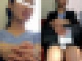 (電車対面）(顔出し)深紅のルージュをまとった口元のほくろがとってもエッチな感じの…秘書系美人OLお姉さんを観察してみました!!
