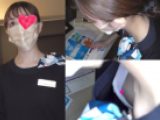 【ホテルウーマン】テレビ修理中に乳首丸見え＆下からは絶景ハミ出し下乳！