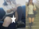 ロリ偏差値70超え女子 電車内ブラ&パンツ奇跡のWチラ（Full HD）