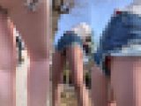 淫乱パンツ丸見え…ハイレグショーパンのド淫乱JD