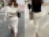 【後姿美女01】昼夜の白タイトスカート