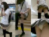 [4K]ミニスカ ニーソのJDがブラ透けまで