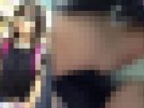 【顔出し】 パンチラ163 水色のパンティ
