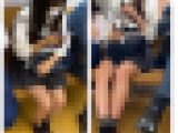 JK風制服美女の対面・真上からのエロ過ぎるミニスカ生脚425