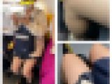 JK風制服美女のエロ過ぎる真上接近ミニスカ生脚437