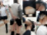 【鬼畜スカートめくり49】めくられ透白P丸出し！透けブラも拝めた美少女晒し上げ9連続めくり
