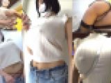 偽物おっぱいかと思ったらガチもんだった…( ﾟДﾟ)其6　チクニーしてます！？何度直してもフル勃起乳首がピンクブラからハミ出てし